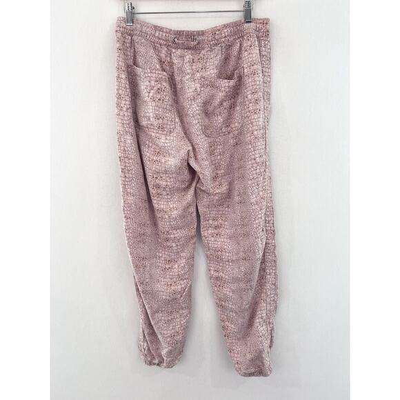 Anthropologie Orana Printed Jogger Pants Small Pink Pull On Snake Print Joggers - Picture 5 of 8